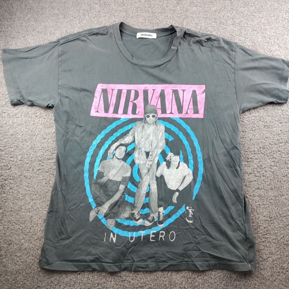 Daydreamer Nirvana In Utero T Shirt Gray Single Size Small Womens Oversized